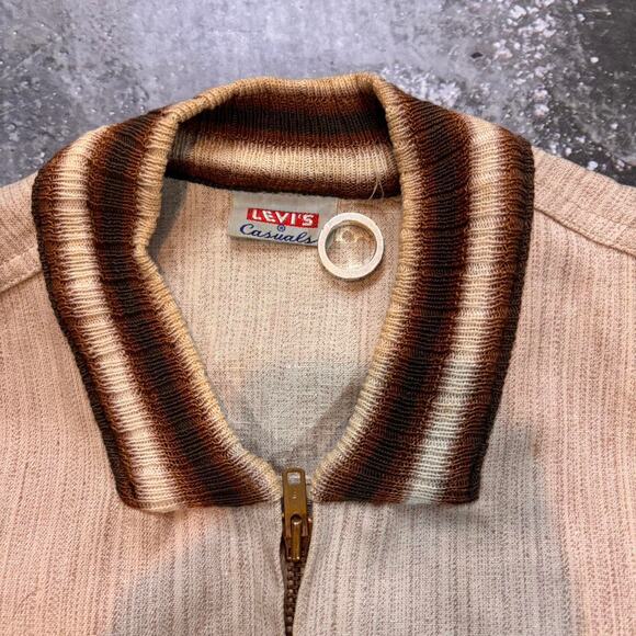 Vintage 50s Levis Brown Bomber Jacket. Levis Casual. Selvedge. Size Medium - Picture 4 of 7